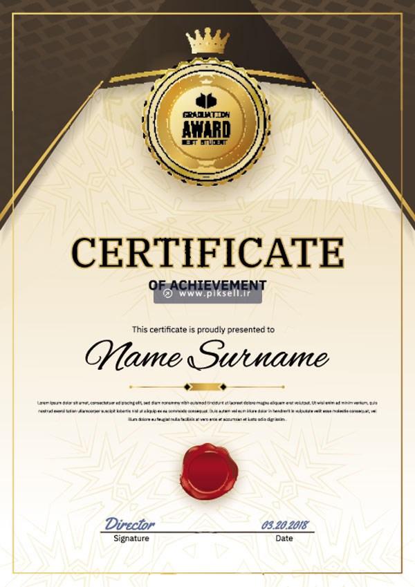 دانلود وکتور لایه باز طرح اماده گواهینامه و certificate