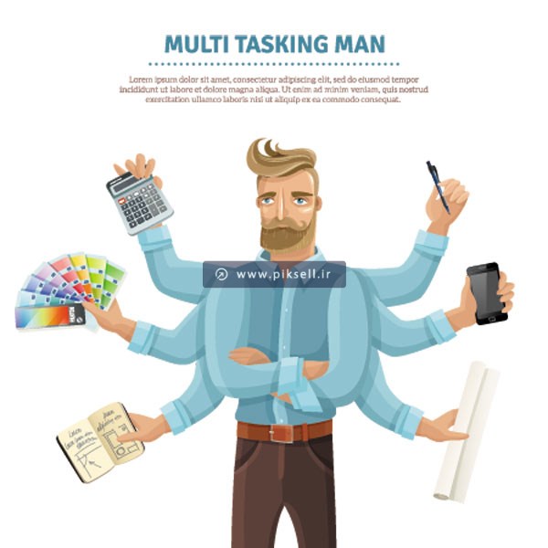 دانلود وکتور کاراکتر کارتونی مرد همه فن حریف