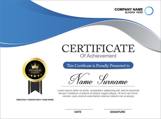 دانلود وکتور لایه باز گواهینامه و certificate