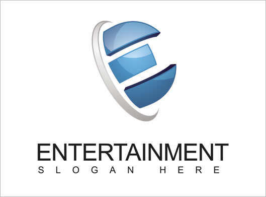 دانلود وکتور لایه باز لوگو با مفهوم Entertainment و حرف e