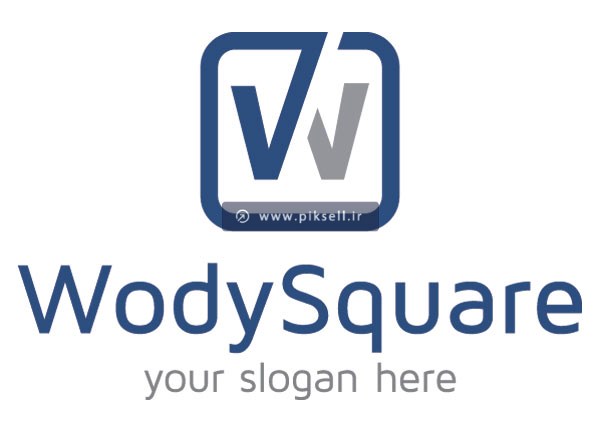 دانلود وکتور لایه باز لوگو با حرف w انگلیسی و مفهوم Wody Square