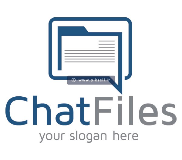 وکتور لایه باز لوگوی چت و فایل با مفهوم Chat Files