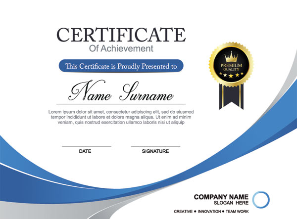 دانلود طرح وکتور (eps و ai) گواهینامه و certificate