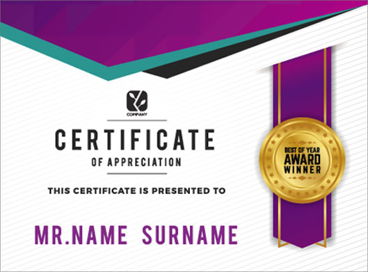 وکتور لایه باز طرح آماده گواهینامه و certificate