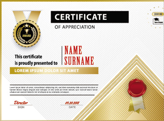 دانلود طرح وکتور و لایه باز گواهینامه و certificate