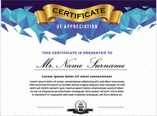 وکتور لایه باز گواهینامه و certificate با پسوندهای eps و ai