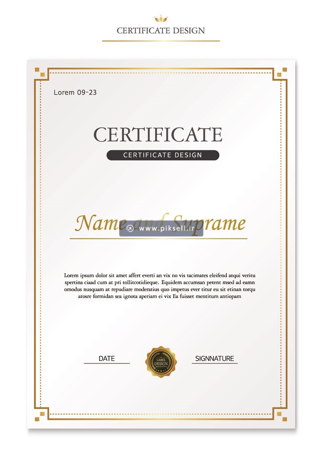 وکتور لایه باز طرح گواهینامه یا certificate