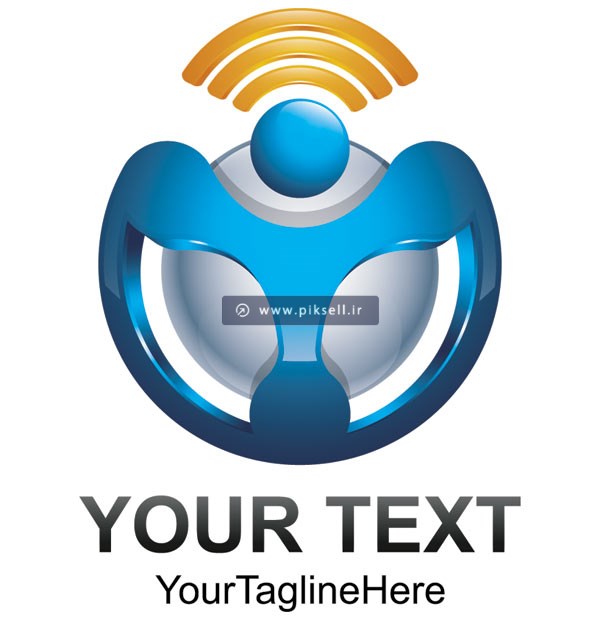 فایل وکتور لوگوی فانتزی با طرح وایرلس و بی سیم