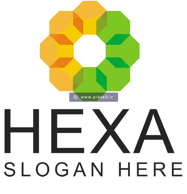 وکتور لوگوی شش ضلعی با مفهوم Hexa