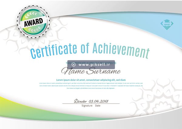 طرح لایه باز و آماده گواهینامه و certificate