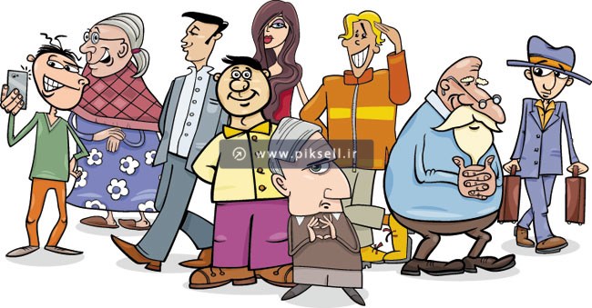 دانلود وکتور لایه باز کاراکترهای زن و مرد