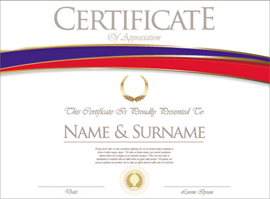 وکتور طرح لایه باز گواهینامه و certificate با پسوندهای eps و ai