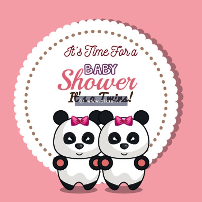 دانلود فایل لایه باز وکتور کارتونی پس زمینه baby shower