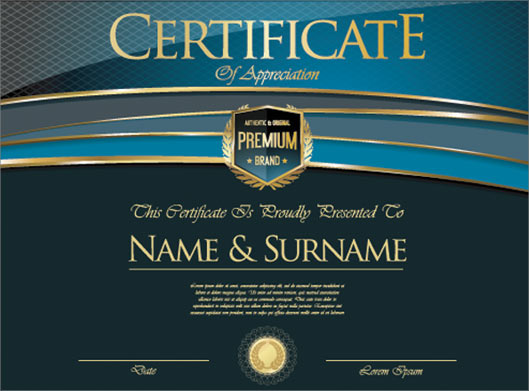 دانلود طرح وکتور گوهینامه یا certificate بصورت لایه باز