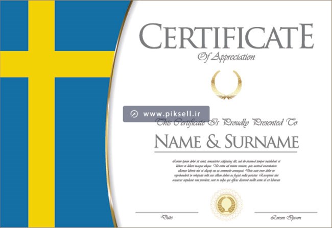 وکتور لایه باز certificate و گواهینامه بصورت آماده