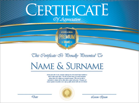 وکتور لایه باز طرح آماده گواهینامه و certificate