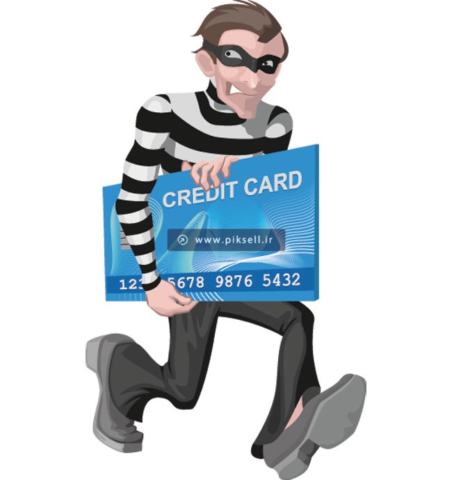 دانلود وکتور کارتونی سارق کارت بانکی (هکر و دزد الکترونیک)