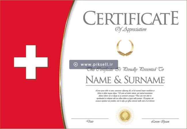 طرح لایه باز وکتور با طرح گواهینامه و certificate