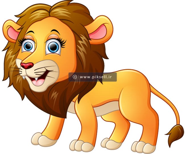 دانلود وکتور لایه باز کاراکتر گرافیکی شیر جنگل