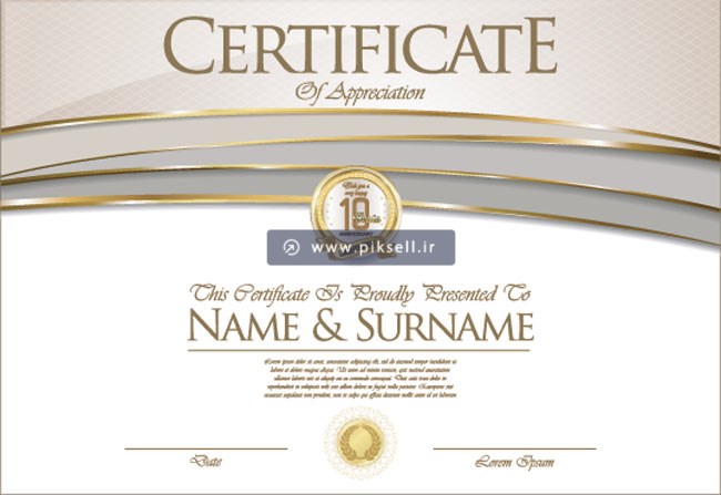دانلود وکتور لایه باز طرح آماده گواهینامه و certificate