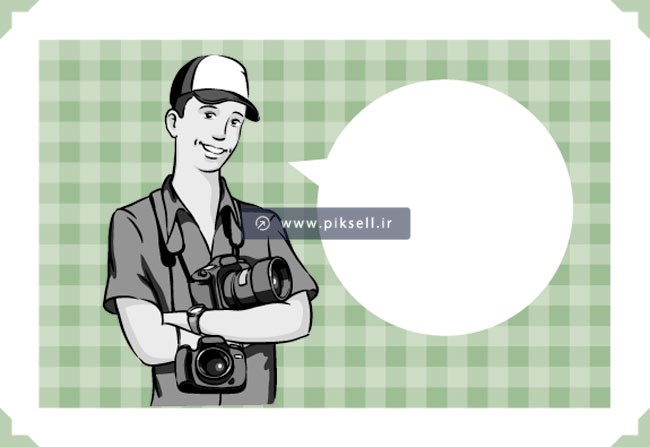 طرح گرافیکی مرد عکاس بصورت لایه باز