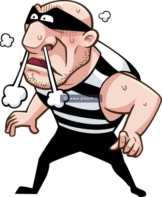 فایل وکتوری کارتونی دزد عصبانی بصورت لایه باز