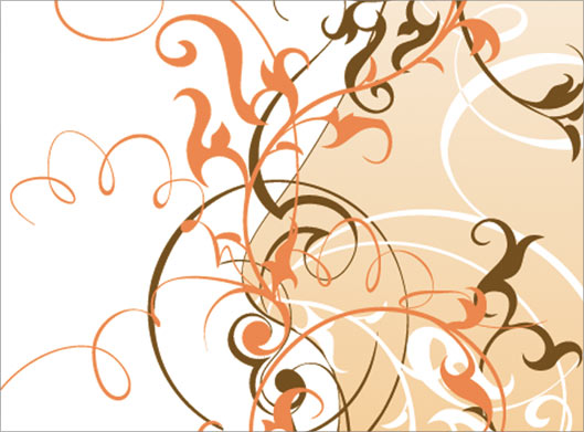 وکتور طرح پس زمینه با گل و بوته های swirl and floral