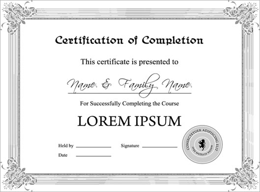 وکتور لایه باز certificate یا گواهینامه با حاشیه
