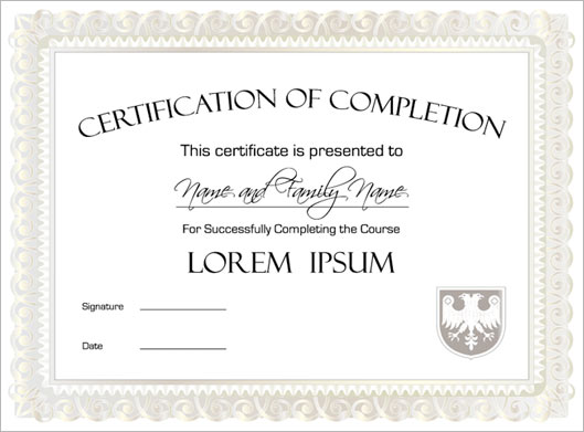 طرح لایه باز certification یا گواهینامه با حاشیه و قاب ساده