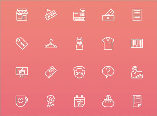 فایل لایه باز وکتور مجموعه آیکون های خطی با موضوع shopping