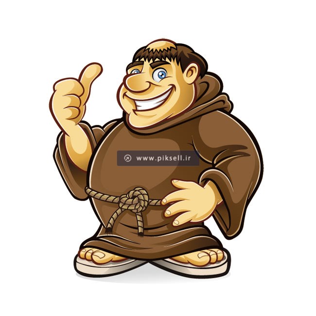 کاراکتر گرافیکی مرد راهب و کائن معبد آمون