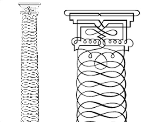 دانلود طرح تزئینی ستون بصورت Line Art