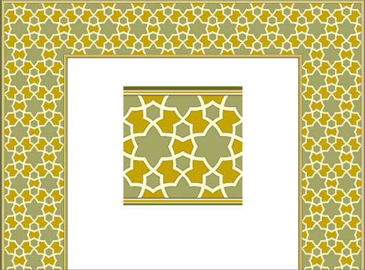 تذهیب لایه باز کادر کاشیکاری شده و سنتی (گره چینی)