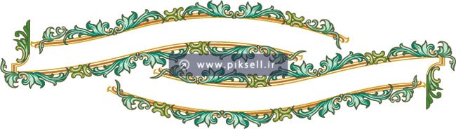 فایل وکتور نوار عنوان با نقوش سنتی گل و برگ