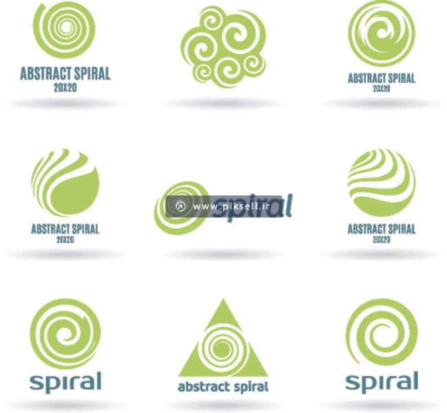 وکتور مجموعه لوگوهای پیچیده یا spiral مارپیچ