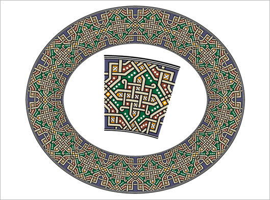 فایل وکتور حاشیه و کادر تذهیبی بیضی شکل