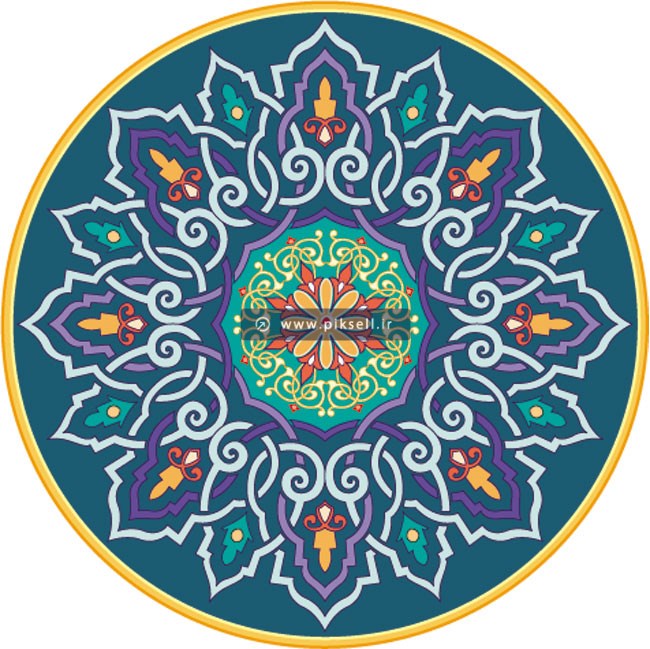 دانلود طرح آماده شمسه دایره ای سنتی و تذهیبی