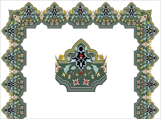 طرح لایه باز کادر و حاشیه زیبای تذهیب