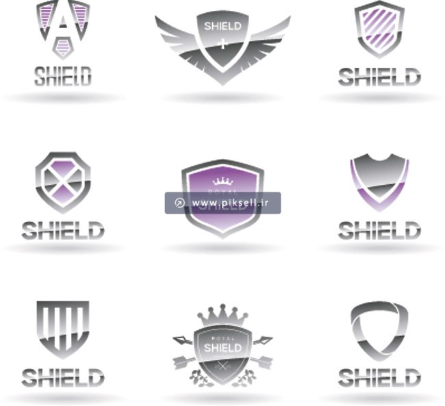 دانلود وکتور مجموعه لوگو با طرح Shield و گارد و محافظ