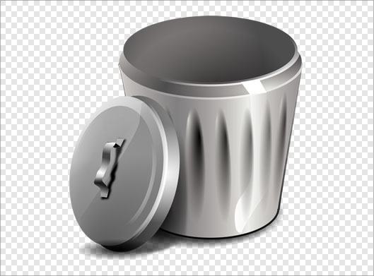 فایل ترانسپرنت دوربری شده سطل زباله فلزی با فرمت png