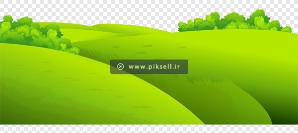 فایل دوربری شده و ترانسپرت تپه های سبز کارتونی با فرمت png