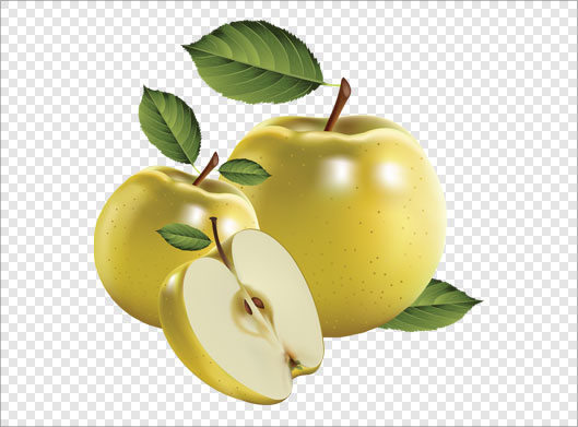 فایل png تصویر ترانسپرنت دوربری شده سب های زرد قاچ شده