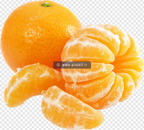 فایل دوربری شده و ترانسپرنت نارنگی های پوست کنده با پسوند png