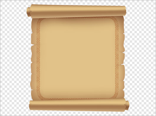 فایل png تصویر دوربری شده و ترانسپرنت طومار رول شده قدیمی (کاغذ پوستی)