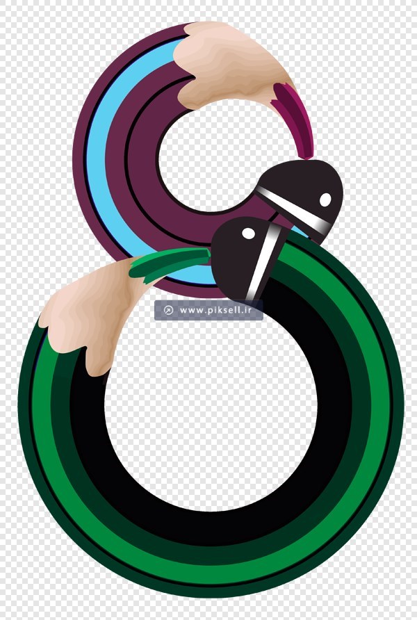 دانلود فایل png با طرح مداد و عدد هشت انگلیسی