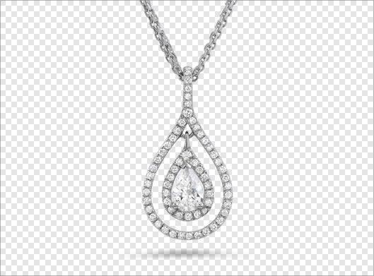 فایل دوربری شده و ترانسپرنت گلوبند و گردن آویز نقره ای اشکی با فرمت png