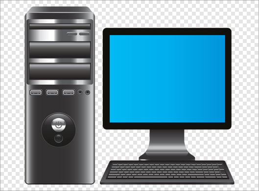 فایل دوربری شده و ترانسپرنت کامپیوتر شخصی یا pc (مانیتور و کیس)