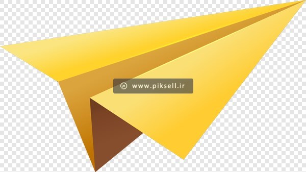 فایل Png ترانسپرنت و دوربری شده موشک زرد کاغذی