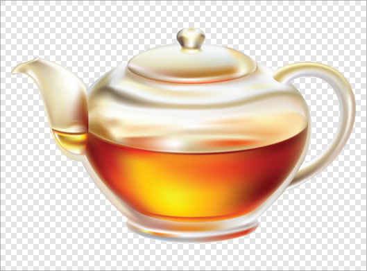 فایل ترانسپرنت و دوربری شده قوری شیشه ای و چایی با پسوند png