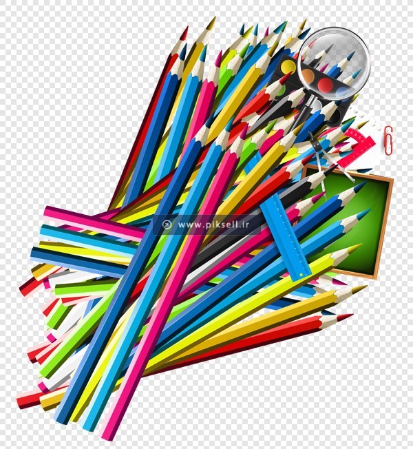 فایل png دوربری شده و ترانسپرنت مدادهای رنگی
